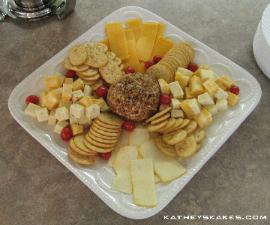 Cheese Cubes, Slices & Cheeseball with Crackers